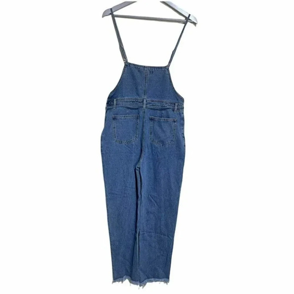 Forever 21 M raw hem skinny belt jean overalls or jumper - Picture 5 of 8